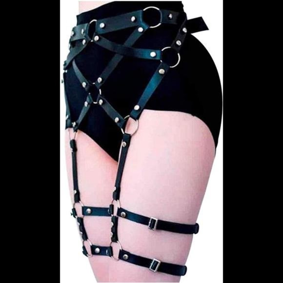 Punk Leather Harness for Women, Sexy Waist Garter Belt main image 8
